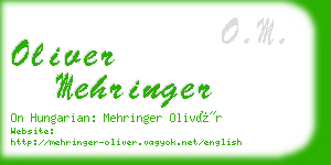 oliver mehringer business card